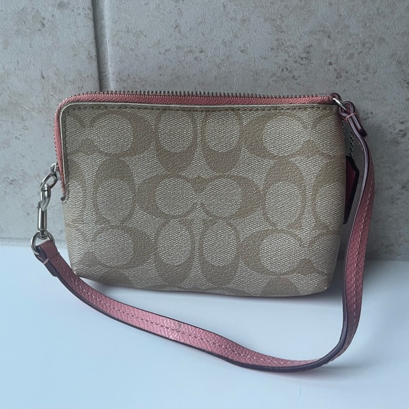 Coach double compartment zipper Wristlet Signature coated canvas - Picture 5 of 6